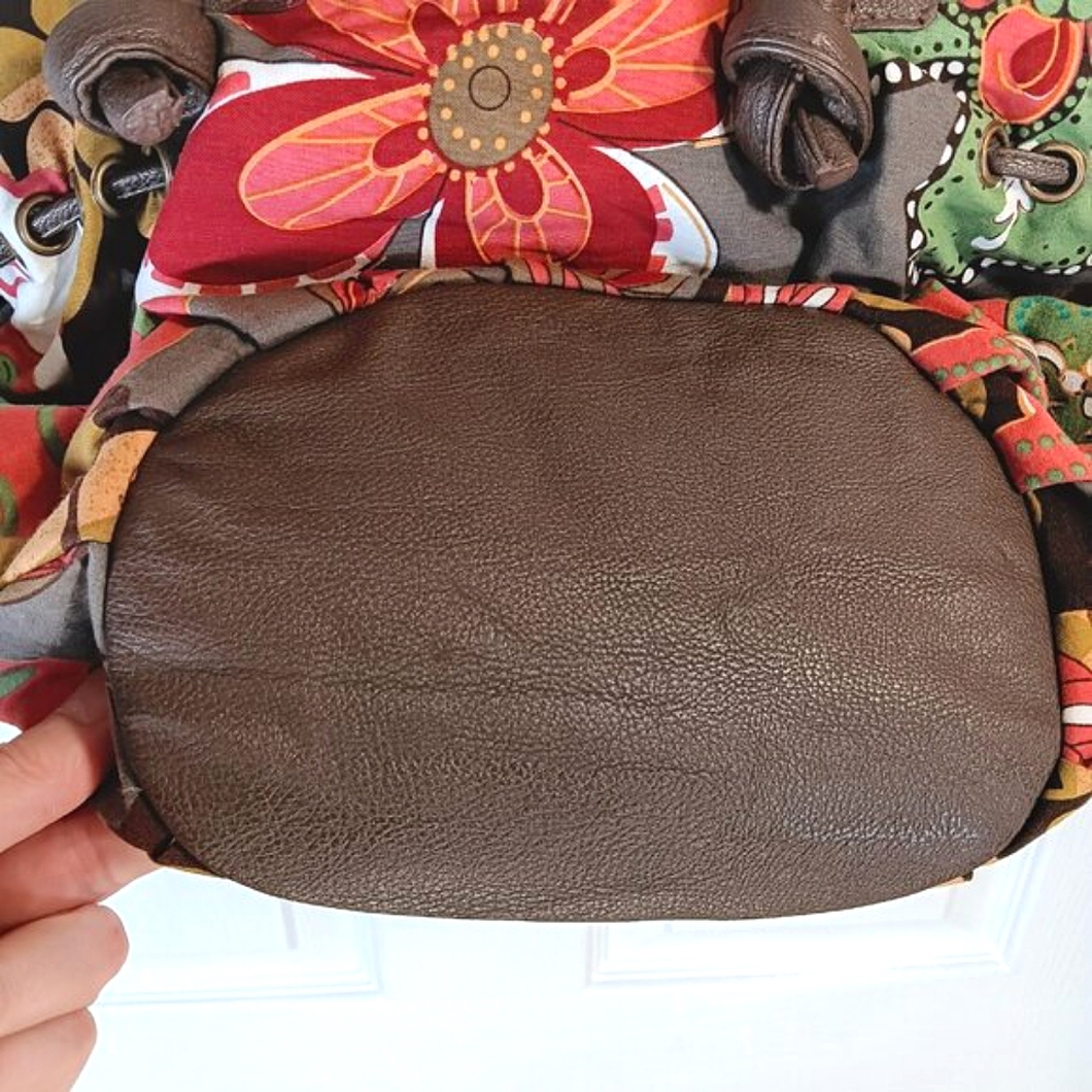 NWOT D.Fusion Multicolor Floral  Shoulder Bag Fabric Faux Leather Straps Summer - Picture 10 of 16